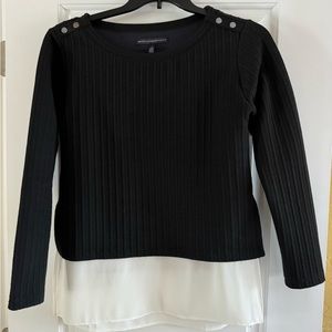 White House Black Market Sweater, Small, Attached Shirt Tail To Extend Length